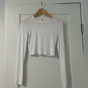 Aritzia/ Sunday Best- Bliss Cropped Longsleeve, size S in white
